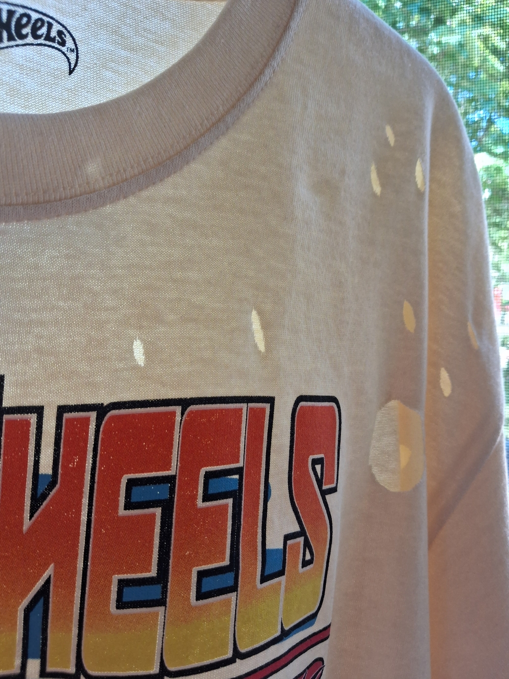 Women's Cream Graphic Tee - Orange & Yellow Racing Car - Picture 4 of 5